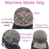 Wig with highlights 1B30, smooth cut bob straight with bands, fully machine-made, 180% high density, realistic