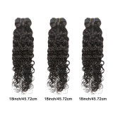 Cross-border real human hair Water Wave 3 Bundles With 4X4 Closure Human Hair