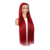 13*4 front lace bright red human hair wig