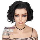 Cross-border European and American wigs made of real human hair, 13x4 lace front short pixie cut wigs