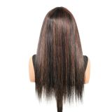 Real human hair Highlight Ombre 1B/30 Black Brown straight with bangs