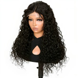 European and American wigs made of real human hair, 4x1 T-part front lace water wigs, headgear for foreign trade and cross-border wholesale