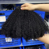 Real human hair wigs, hair extensions, afro curly 4c double drawn human hair bundles