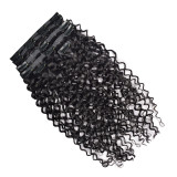 In-stock real human hair wigs, PU clip-in hair extensions for women, seamless clip-ins, human hair, foreign trade wigs