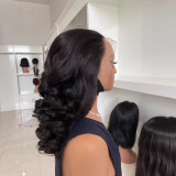 13*4 elastic curly hair 100% human hair Elastic curled hair bouncy Curl