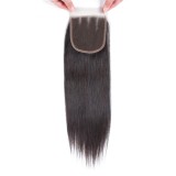 4*4 Lace Closures Human Hair Handmade Straight Hairpiece