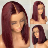 12A Straight Bob Red 99j Vietnamese Hair 13*4frontal wig