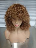 12AVietnamese hair HighlightWater curlyPiano fringebangs wig