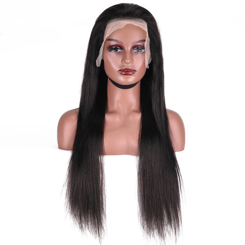 European and American wigs made of real human hair, full head cover, natural black long straight hair, hot-selling