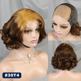 Body Wave Short Bob Wigs Human Hair 4x4 Bob Wig Lace Front H