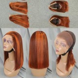 10A Brazilian Ginger Red Lace Bob 13*4 Ear To Ear Human Hair