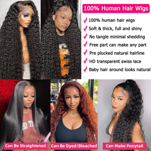 Real human hair wig 13*4 African headpiece water wave human hair wig real human hair strands