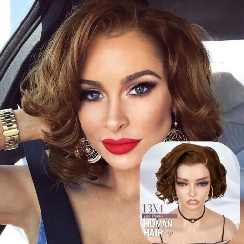 Cross-border European and American wigs made of real human hair, 13x4 lace front short pixie cut wigs