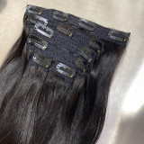 8A real human hair lace clip hair extensions 7-piece set in stock for wholesale