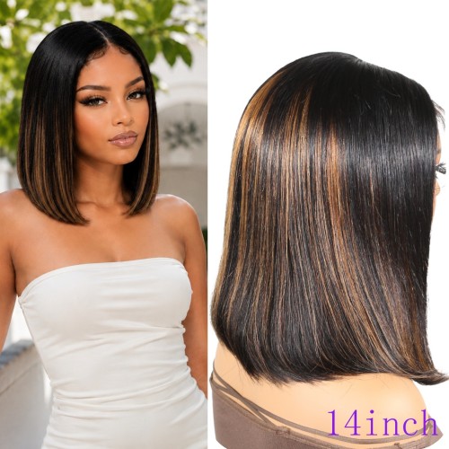 Ombra 1B30 bob 4x4 Lace Closure Human Hair, cut net, bleached knots, glueless drawstring