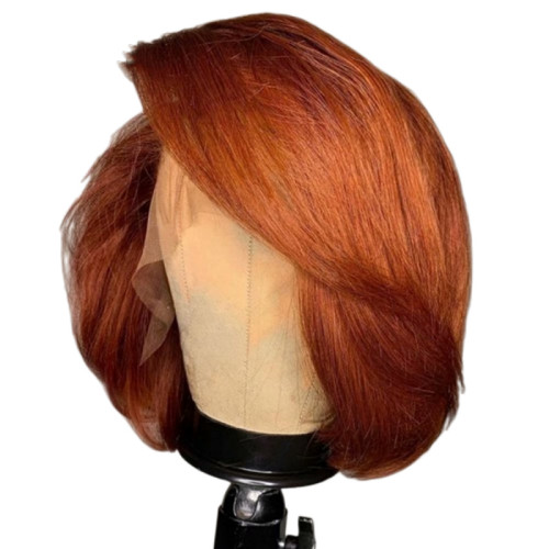10A Brazilian 350# Pixie Bob With 13*4 Frontal Wig Human Hair