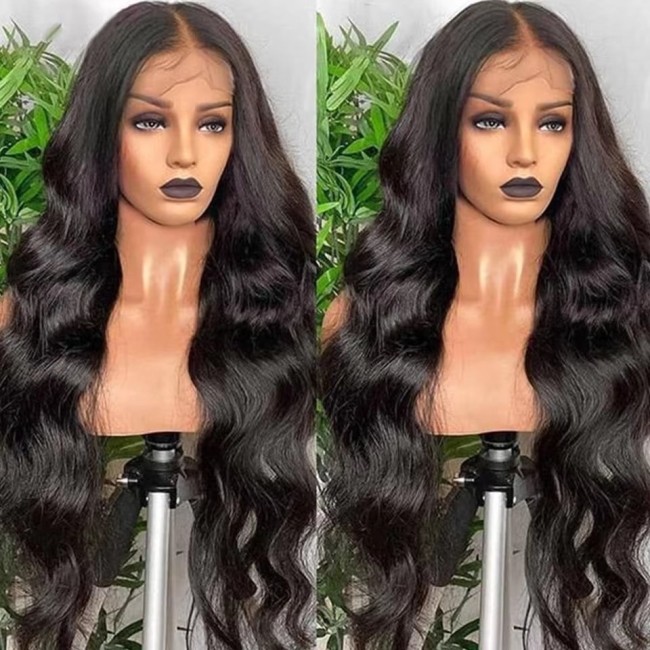 HD 4*4lace Glueless Body wave Wig 200% density 100%human hai