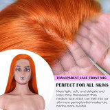 European and American fashion orange wig, 200% density, best-selling 13*4 lace front straight hair full head wig