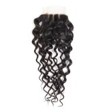 4*4 Water wave Closures Human Hair Handmade