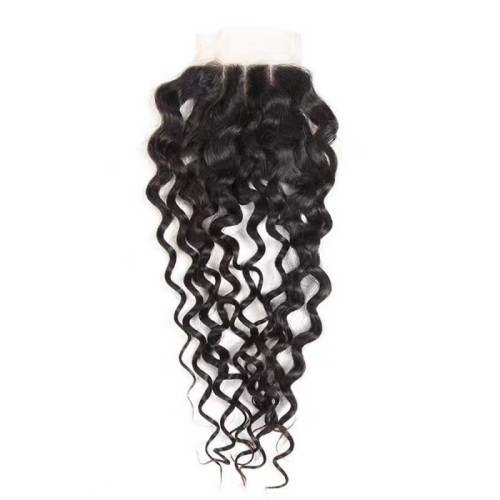 4*4 Water wave Closures Human Hair Handmade