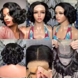 4*4 lace Double drawn loose wave wig 100% human hair 250%