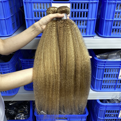 European and American wigs, real human hair weaves, kinky straight bundles, human hair, two-tone hair