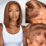13x4 frontal bob wig 4#Real human hair BOB wig