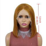 10A Brzilian Straight Bob Golden 30# Color With 13*4 Frontal