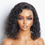 Cross-border lace front short women's curly hair wig, fluffy, natural, fashionable, full wig, water wave, European and American style, 13*4