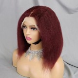 12A Kinky Straight Bob 13*4  Lace Frontal Brazilian Hair wig