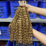 European and American cross-border real human hair wigs for women P27/30/613 bulk human hair full real hair wigs