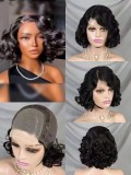 14Inch Bouncy Curly Genuine Hair Lace 4*4 Closure Wig