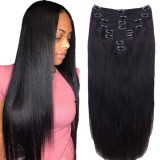 Clip-in Hair Extensions 8pcs with 18 Clips Double Weft Real Human Hair