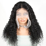 13x4 front lace wig with real human hair, kinky curly real hair wig, cross-border wholesale curly hair