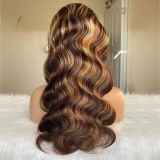 13*4HD transpat Omber highlight P4/27 color huamn hair wig