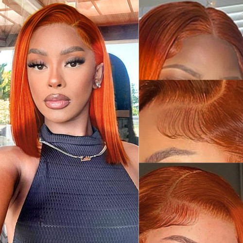 Humanhair front lace wig from Xuchang, real human hair, full head long hair wig for women, can be dyed and permed, with customizable bangs