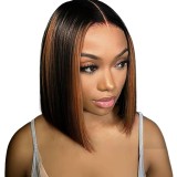 5X5 Highlight Lace Front 1B/30 human hair wig