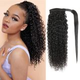 European and American wigs made of real human hair for women, straight ponytail, kinky curly ponytail, long straight hair, foreign trade