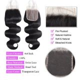 4x4Transparent HD swissLace Closure Straight  huamn hair wig
