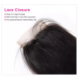 Brazilian Straight Human Hair Lace Frontal Closure 4*4 inch