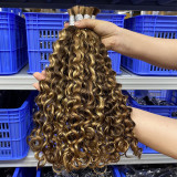 Wig made of real human hair, hair bundles P4/27/30 bulk hair human hair, European and American cross-border wigs