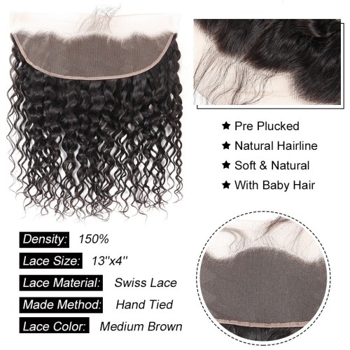 WaterWaveLaceFrontalClosureBraziliaHumanHair fully hand-woven craftsmanship