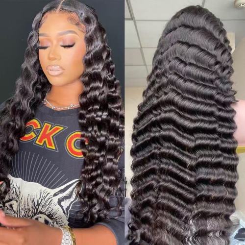 Deep waver human hair cross-border hot-selling human hair lace wig