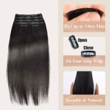 European and American cross-border PU clip-in hair extensions, invisible seamless human hair extensions, full human hair wigs