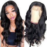 European and American wigs made of real human hair, 13X4 lace front, women's wigs, foreign trade cross-border wholesale, dyed hair
