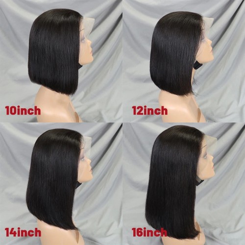 Bone Straight Lace Frontal Wig Short Bob Human Hair Lace