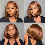 13x4 frontal bob wig 4#Real human hair BOB wig
