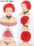 12A Short Cut Curly Color Wig Lace Frontal Wig