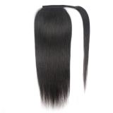 Wholesale foreign trade wigs, ponytails made from real human hair, straight hair, magic tape ponytail extensions, hot-selling in Xuchang, in stock