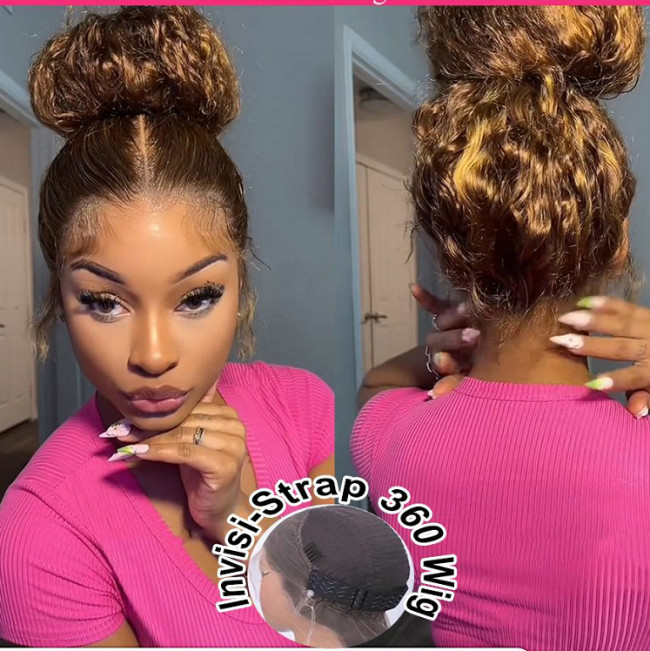 360 glue-free adjustable fish-line full lace human hair wig